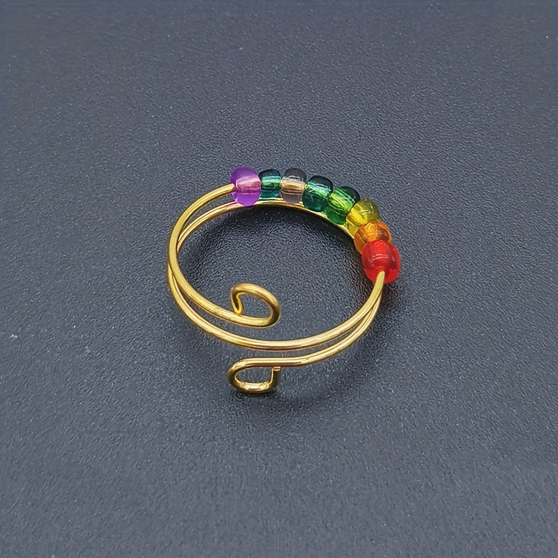 Colorful Bead Opening Decompression Ring